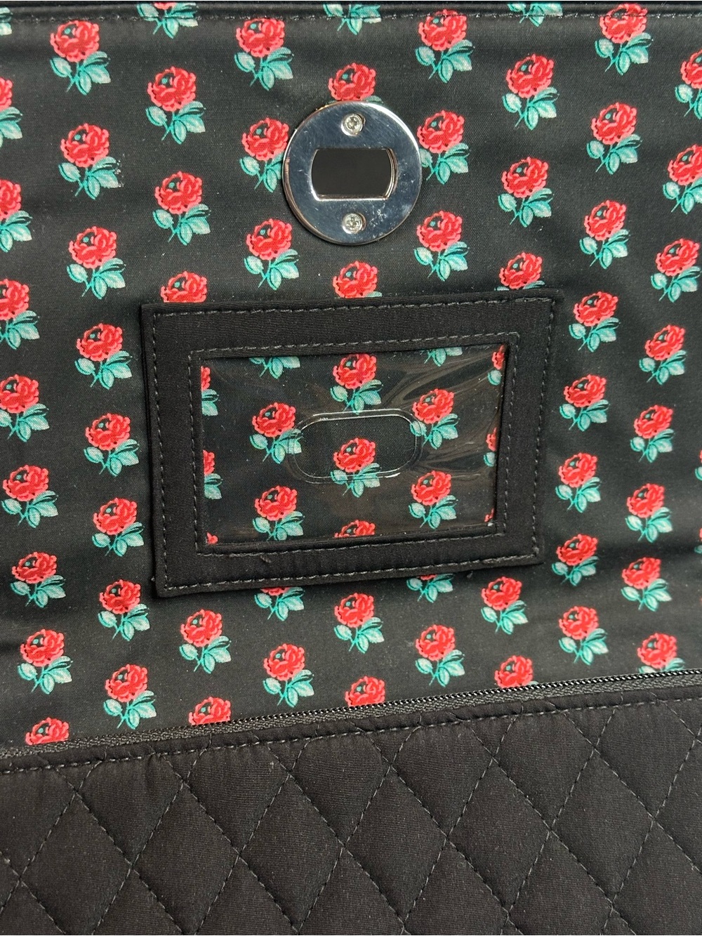 Vera Bradley Black Quilted Crossbody Bag with Logo Medallion, NWT, 9x6ins - Picture 4 of 8